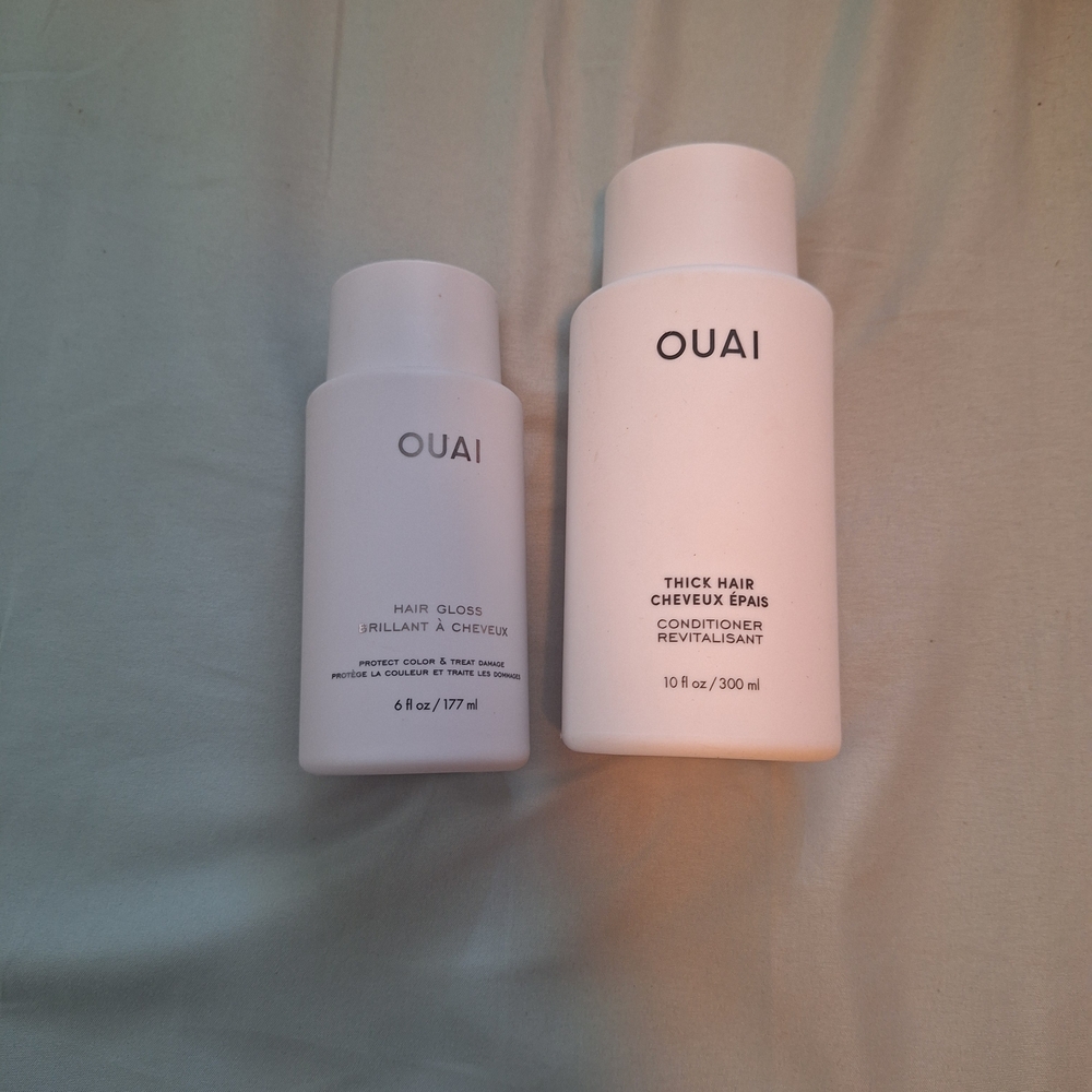 OUAI Hair Gloss and Conditioner Duo in White